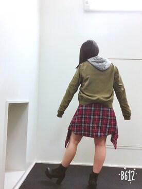 Ma 1を使った チェックシャツ のレディースコーディネート一覧 Wear