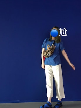 「Supreme （シュプリーム）のアイテム（ボディバッグ/ウエストポーチ、イエロー系）」を使った、D酱さん（レディース・170cm）の夏コーディネート