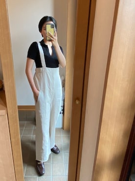「w closet（ダブルクローゼット）のアイテム（サロペット/オーバーオール）」を使った、gon.さん（レディース・165cm）の夏コーディネート