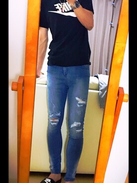「TOMMY（トミー）のアイテム（アナログ腕時計）」を使った、😈きよし😈さん（メンズ・172cm）の夏コーディネート