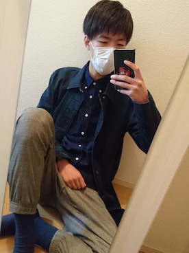 「NAVAL（ナバル）のアイテム（ジャケット/アウター）」を使った、キー太さん（メンズ・186cm）の春コーディネート