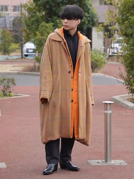 「NEONSIGN（ネオンサイン）のアイテム（ジャケット/アウター）」を使った、やなしゅんさん（メンズ・169cm）の春コーディネート