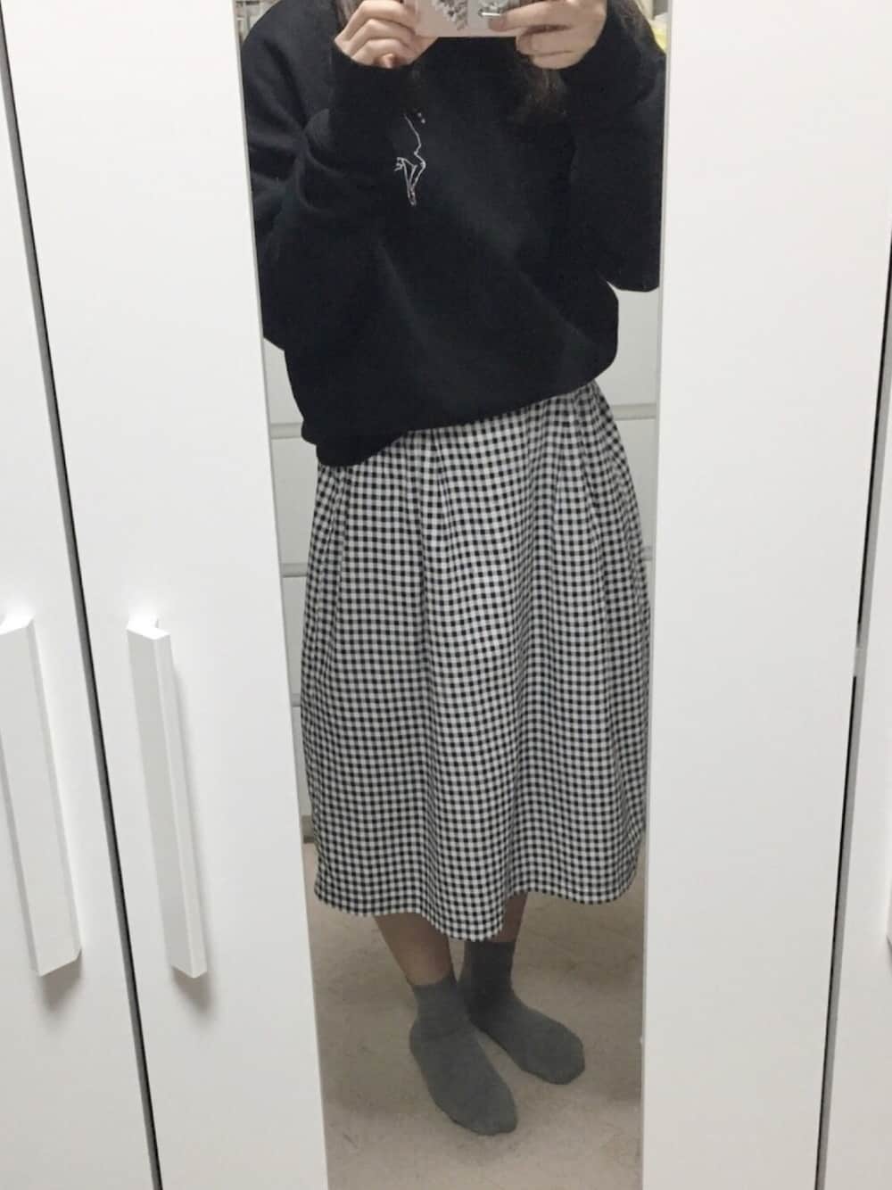 「no brandのアイテム（スカート、その他）」を使った、ゆうさん（レディース・163cm）の春コーディネートの1枚目の写真