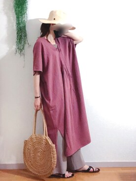 ワンピースを使った ローズピンク のレディース人気ファッションコーディネート Wear