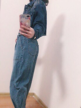 「Guess（ゲス）のアイテム（デニムジャケット）」を使った、Fai520さん（レディース・172cm）の春コーディネート