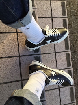 「CONVERSE（コンバース）のアイテム（レッグウェア）」を使った、go!さん（メンズ・172cm）の秋コーディネート