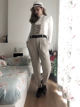 「PULL&BEAR（プルアンドベア）のアイテム（その他シューズ）」を使った、Jeanさん（レディース・155cm）の春コーディネート