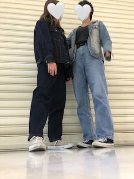 「デニムonデニム」｜「アイテム（デニムジャケット）」を使った、あ さ  さん（レディース・154cm）の秋コーディネート