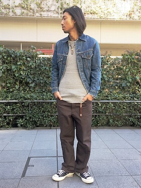「RED KAP（レッドキャップ）のアイテム（チノパンツ）」を使った、naotoさん（メンズ・172cm）の冬コーディネート