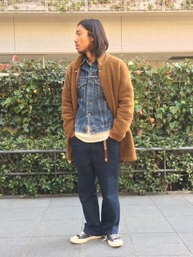 「ドラフトリーバイス」｜「アイテム（チノパンツ）」を使った、naotoさん（メンズ・172cm）の冬コーディネート