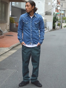 「RED KAP（レッドキャップ）のアイテム（チノパンツ）」を使った、naotoさん（メンズ・172cm）の秋コーディネート