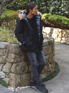 「MANEBU（マネブ）のアイテム（シューズ）」を使った、naotoさん（メンズ・172cm）の冬コーディネート