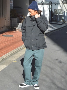 「RED KAP（レッドキャップ）のアイテム（チノパンツ）」を使った、naotoさん（メンズ・172cm）の冬コーディネート