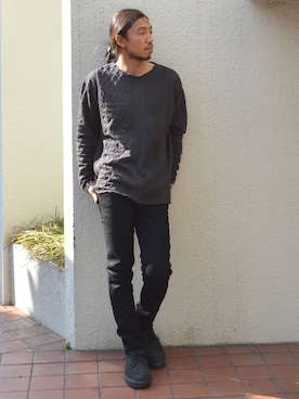 「MANEBU（マネブ）のアイテム（シューズ）」を使った、naotoさん（メンズ・172cm）の冬コーディネート