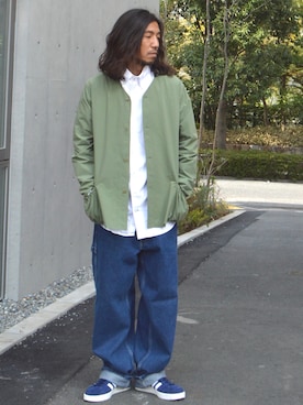 「WHITE LINE（ホワイトライン）のアイテム（ジャケット/アウター）」を使った、naotoさん（メンズ・172cm）の春コーディネート