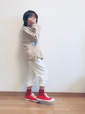 「赤い靴下」｜Hayatoさん（キッズ・120cm）の春コーディネート