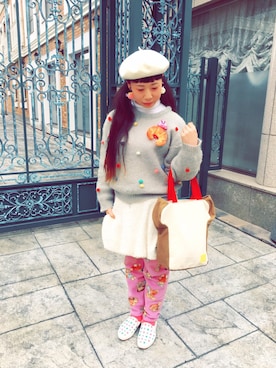 「mercibeaucoup,（メルシーボークー）のアイテム（スリッポン）」を使った、すちさん（レディース・151cm）の冬コーディネート
