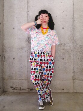 「MINIONS（ミニオンズ）のアイテム」を使った、すちさん（レディース・151cm）の夏コーディネート