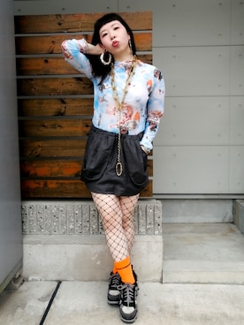 「Marc by Marc Jacobs（マークバイマークジェイコブス）のアイテム（シューズ）」を使った、すちさん（レディース・151cm）の夏コーディネート