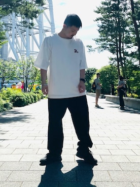 「ARMY TWILL（アーミーツイル）のアイテム（カーゴパンツ）」を使った、はいよさん（メンズ・169cm）の夏コーディネート