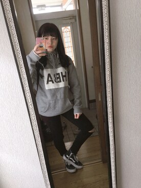 「HBA（フードバイエアー）のアイテム」を使った、최・みなみさん（レディース・159cm）の春コーディネート