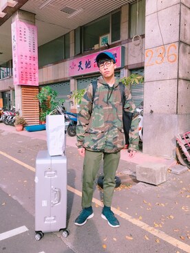 「REPUTATION（レピュテーション）のアイテム（帽子）」を使った、Kurt Linさん（メンズ・180cm）の冬コーディネート