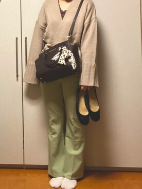 「AS KNOW AS PINKY（アズノゥアズピンキー）のアイテム（スラックス）」を使った、みくつんさん（レディース・161cm）の春コーディネート