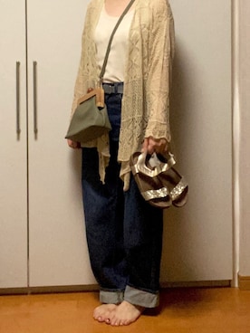 「ジーンズコーデ」｜「アイテム（サンダル）」を使った、みくつんさん（レディース・161cm）の夏コーディネート