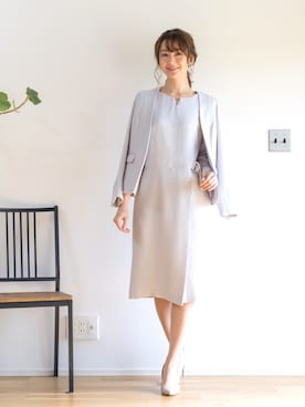 「セットアップスタイル」｜「アイテム（ワンピース/ドレス）」を使った、whitecollectionさん（レディース・165cm）の冬コーディネート