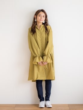 「シャツワンピ」｜whitecollectionさん（レディース・165cm）の冬コーディネート