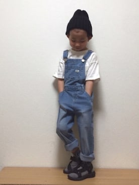 「サンダルに靴下」｜「アイテム（サロペット/オーバーオール）」を使った、so__naさん（キッズ・100cm）の春コーディネート