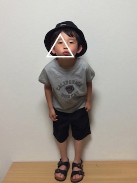 「BEN DAVIS（ベンデイビス）のアイテム（帽子）」を使った、so__naさん（キッズ・100cm）の夏コーディネート