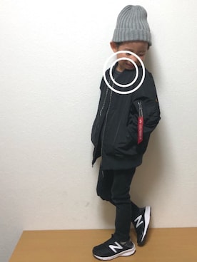 「5歳」｜「アイテム（MA-1）」を使った、so__naさん（キッズ・100cm）の秋コーディネート