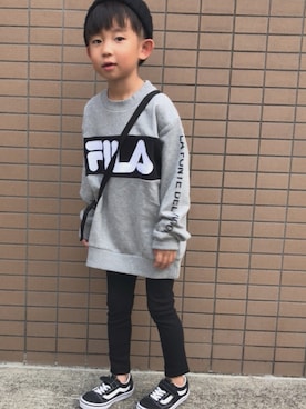 「FILA（フィラ）のアイテム（スウェット）」を使った、so__naさん（キッズ・110cm）の秋コーディネート
