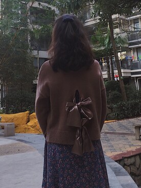 「アイテム（その他トップス、ブラウン系）」を使った、千乂さん（レディース・167cm）の冬コーディネート