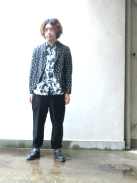 「COMME des GARCONS HOMME DEUX（コムデギャルソンオムドゥ）のアイテム（スラックス）」を使った、やうゆーさん（メンズ・170cm）の秋コーディネート