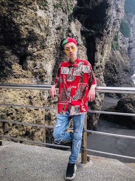 「丹寧」｜Dukeさん（メンズ・165cm）の春コーディネート