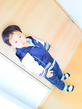 「COMME CA ISM（コムサイズム）のアイテム（その他）」を使った、ru.さん（キッズ・80cm）の秋コーディネート