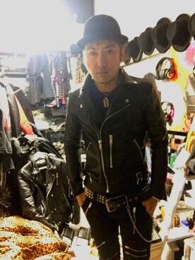 「666」｜DJ KOKI ABE さん（メンズ・170cm）の冬コーディネート