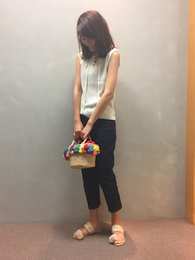 「RANDA（ランダ）のアイテム（パンツ）」を使った、atsukoさん（レディース・168cm）の春コーディネート