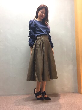 atsukoさんの「サイドギャザーフレアスカート」を使ったコーディネート