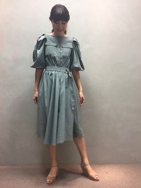 「おでかけ」｜「アイテム（ワンピース/ドレス）」を使った、atsukoさん（レディース・168cm）の春コーディネート