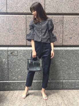「ドット柄」｜atsukoさん（レディース・168cm）の春コーディネート