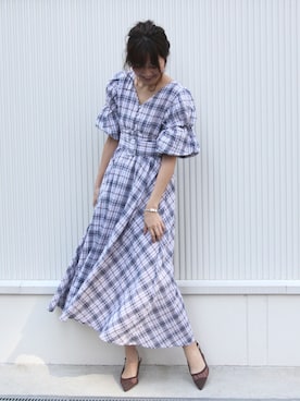 「おでかけ」｜「アイテム（ワンピース/ドレス）」を使った、atsukoさん（レディース・168cm）の春コーディネート