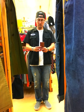 「アイテム（スリッポン、その他）」を使った、shinoさん（メンズ・183cm）の秋コーディネート