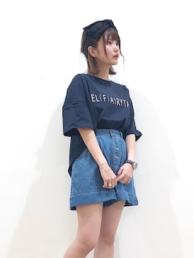 「アイテム（ヘアバンド）」を使った、なかのんさん（レディース・150cm）の春コーディネート