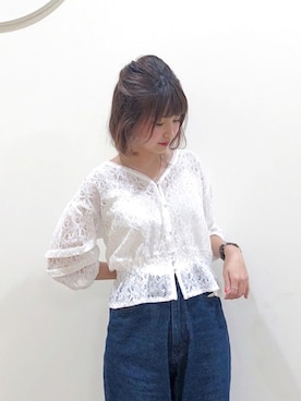 「透けトップス」｜「アイテム（その他）」を使った、なかのんさん（レディース・150cm）の夏コーディネート