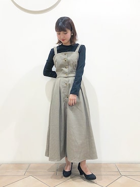 「アイテム（イヤリング）」を使った、なかのんさん（レディース・150cm・20代）の秋コーディネート