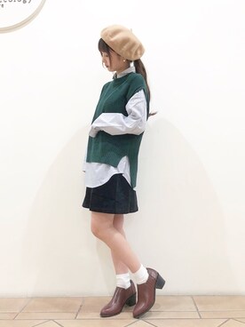 「レトロ」｜「アイテム（ブーティ）」を使った、なかのんさん（レディース・150cm）の秋コーディネート