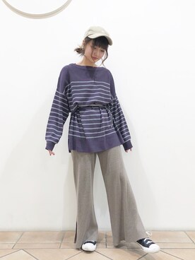 「コーデュロイキャップ」｜なかのんさん（レディース・150cm）の秋コーディネート